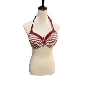Marlies Dekkers  Push-up Bikini Top In Red and White Stripes Size 38C